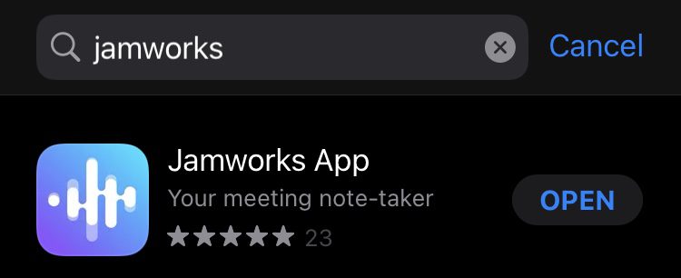 screenshot of the jamworks app in the apple store
