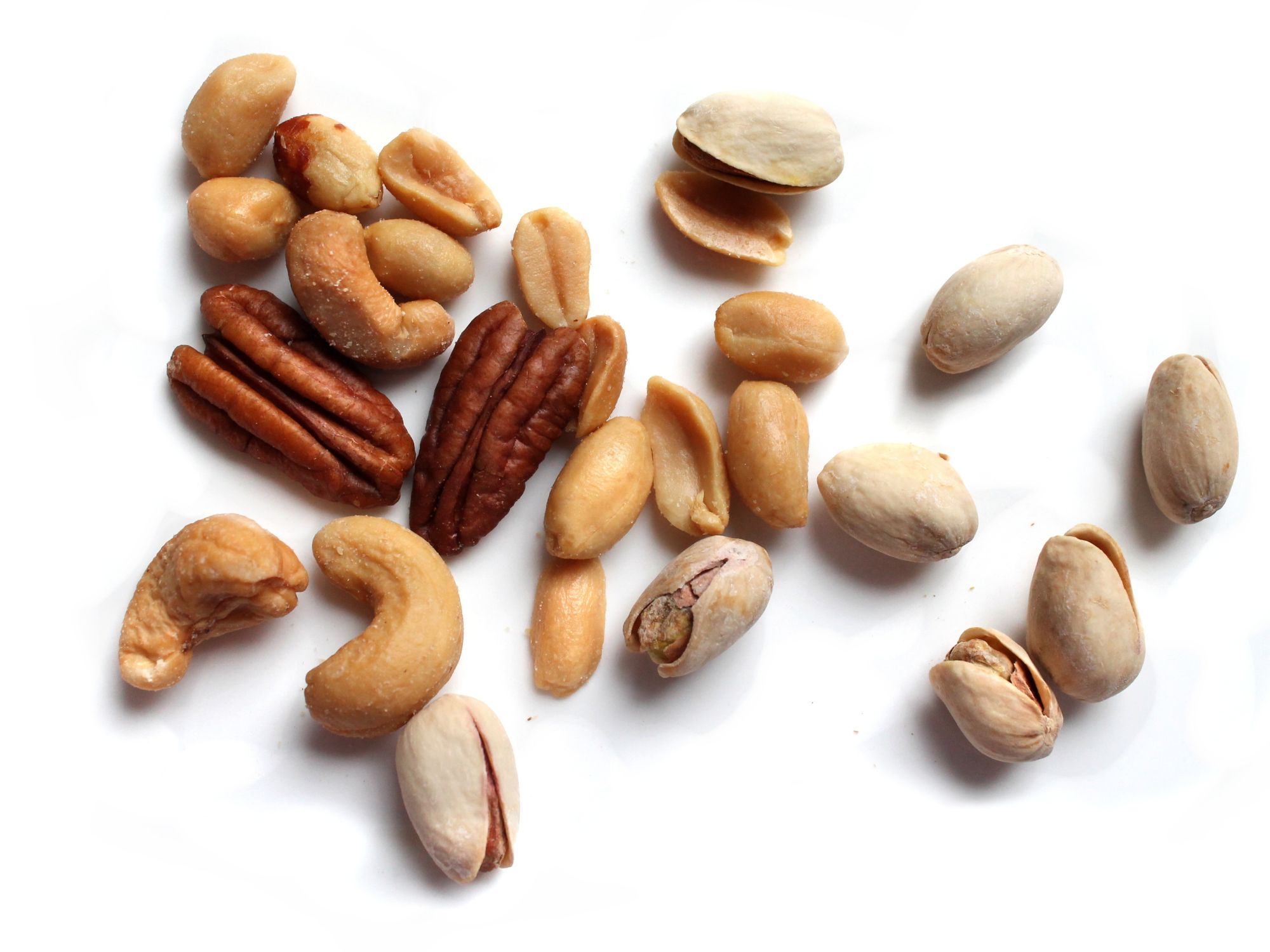 different types of nuts used as a study snacks