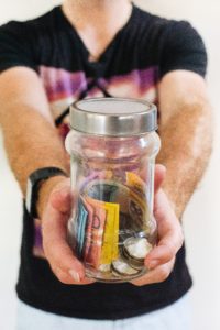 a jar filled with money