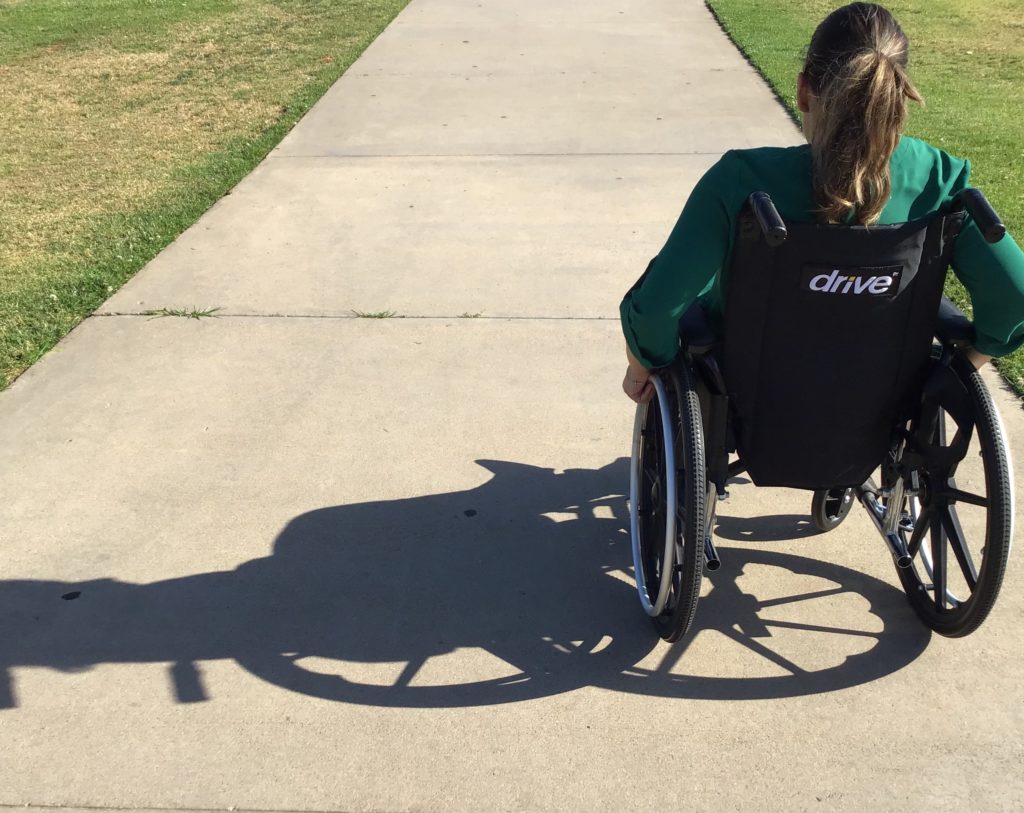 a student in a wheelchair