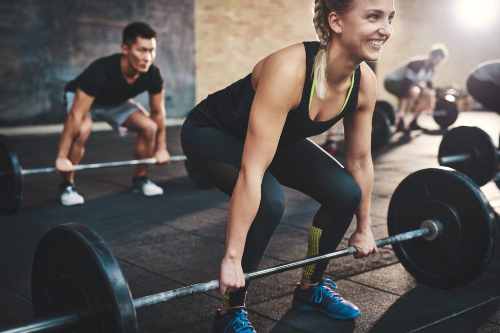 students attending a gym