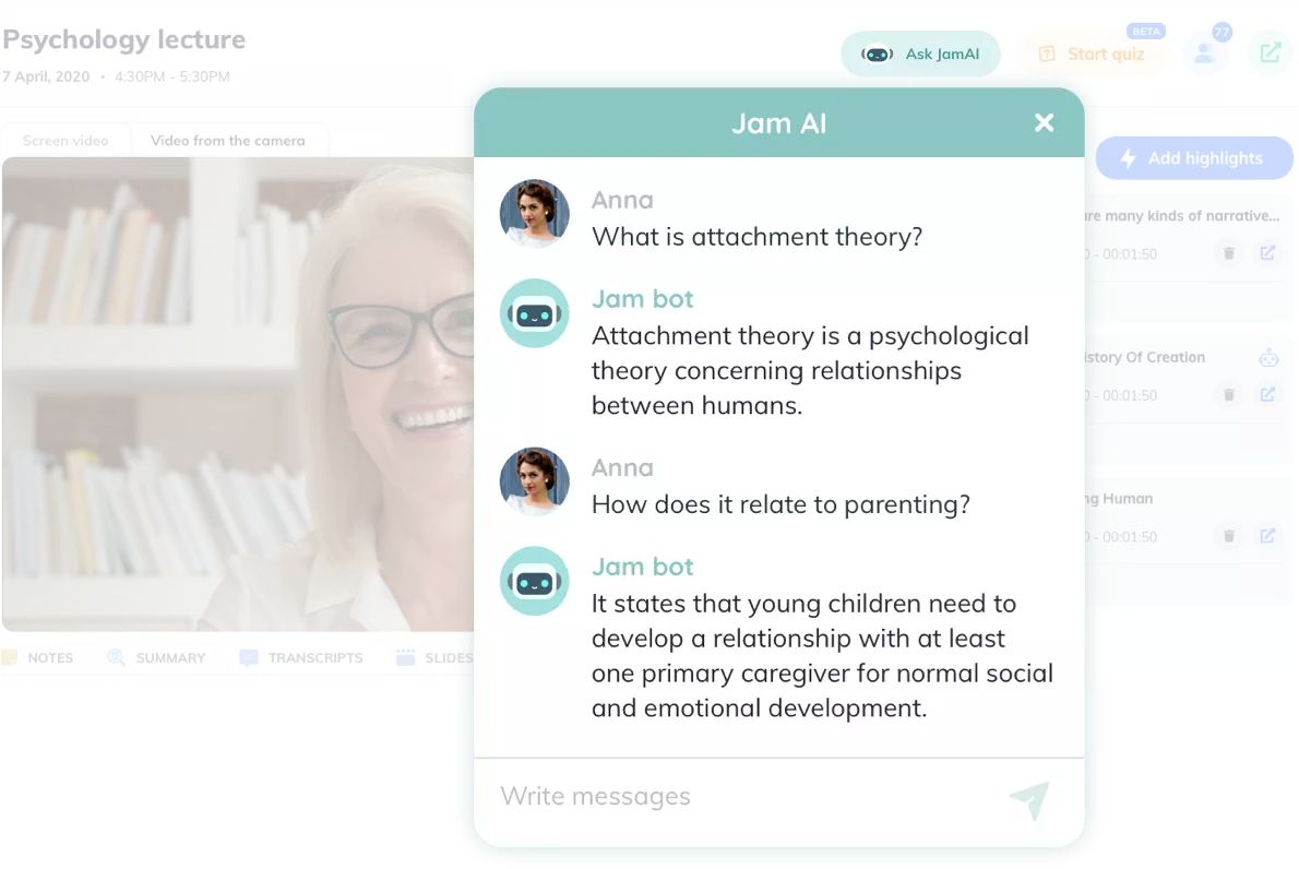 JamAI personal tutor chatbot