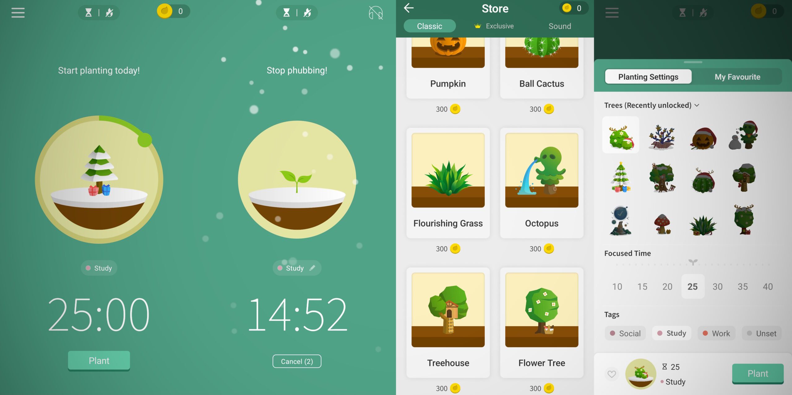 Forest-procrastination-app-screenshots